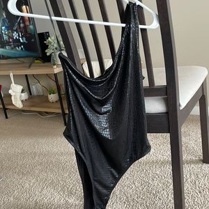 Snakeskin One Shoulder Bodysuit